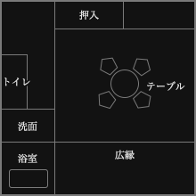 バスルームから富山湾を望むモダン和室 間取り図